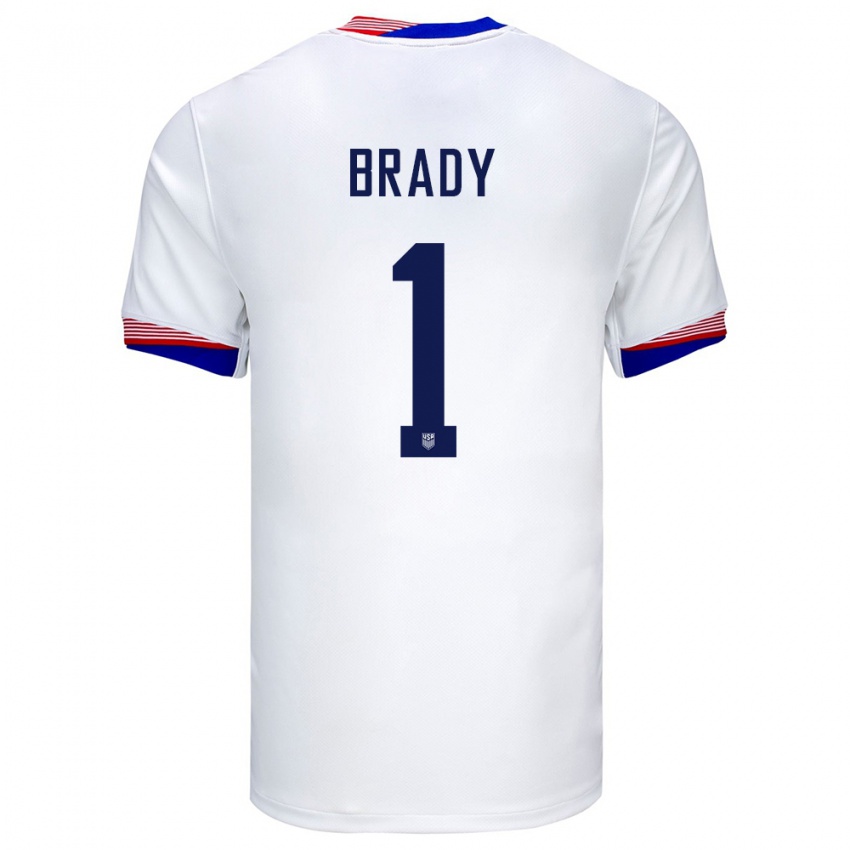 Niño Camiseta Estados Unidos Chris Brady #1 Blanco 1ª Equipación 24-26 La Camisa