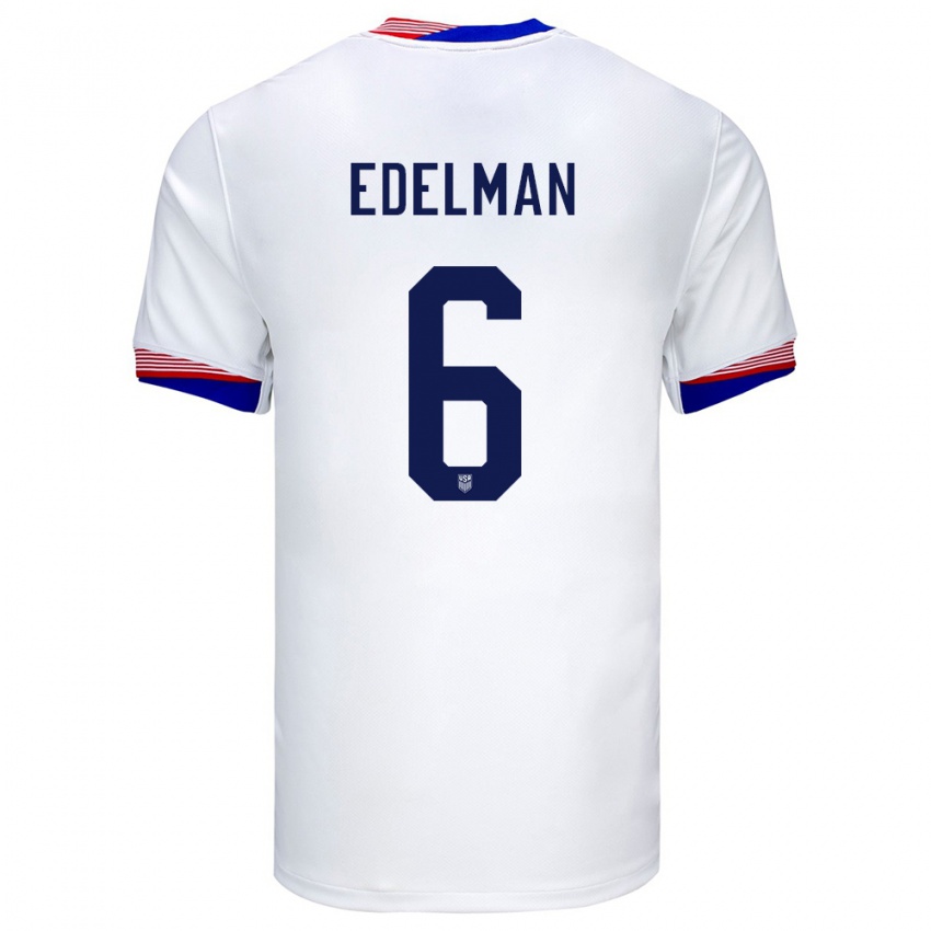 Niño Camiseta Estados Unidos Daniel Edelman #6 Blanco 1ª Equipación 24-26 La Camisa