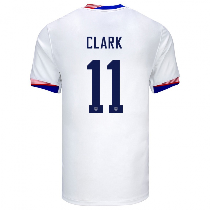 Niño Camiseta Estados Unidos Caden Clark #11 Blanco 1ª Equipación 24-26 La Camisa