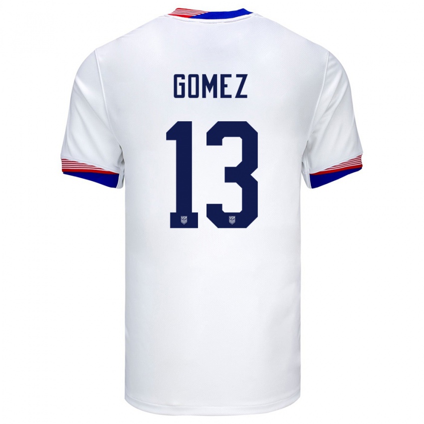 Niño Camiseta Estados Unidos Jonathan Gomez #13 Blanco 1ª Equipación 24-26 La Camisa