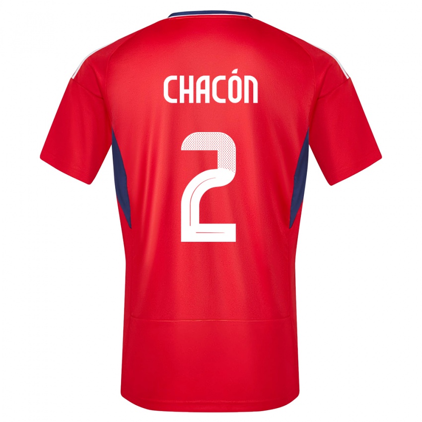 Niño Camiseta Costa Rica Daniel Chacon #2 Rojo 1ª Equipación 24-26 La Camisa