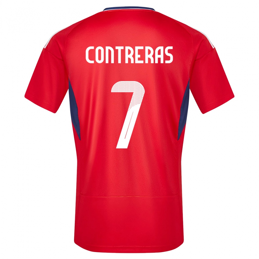 Niño Camiseta Costa Rica Anthony Contreras #7 Rojo 1ª Equipación 24-26 La Camisa