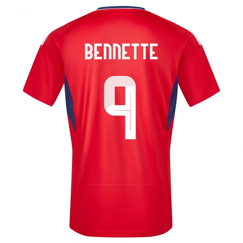 Niño Camiseta Costa Rica Jewison Bennette #9 Rojo 1ª Equipación 24-26 La Camisa