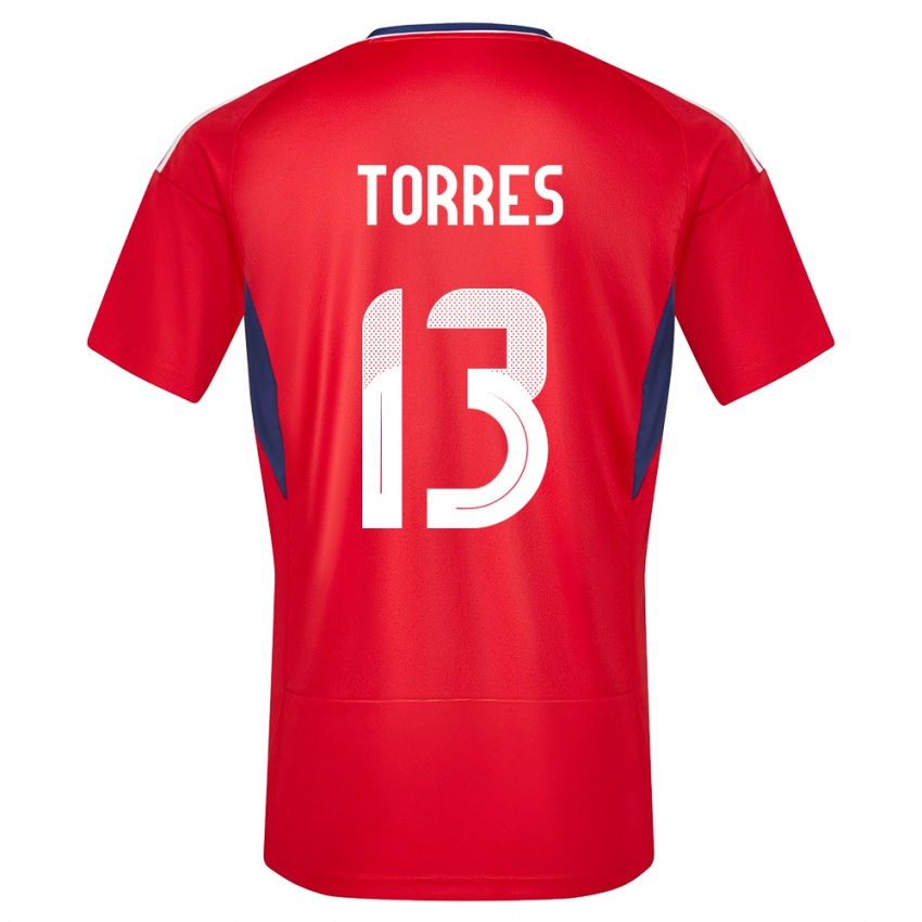 Niño Camiseta Costa Rica Gerson Torres #13 Rojo 1ª Equipación 24-26 La Camisa