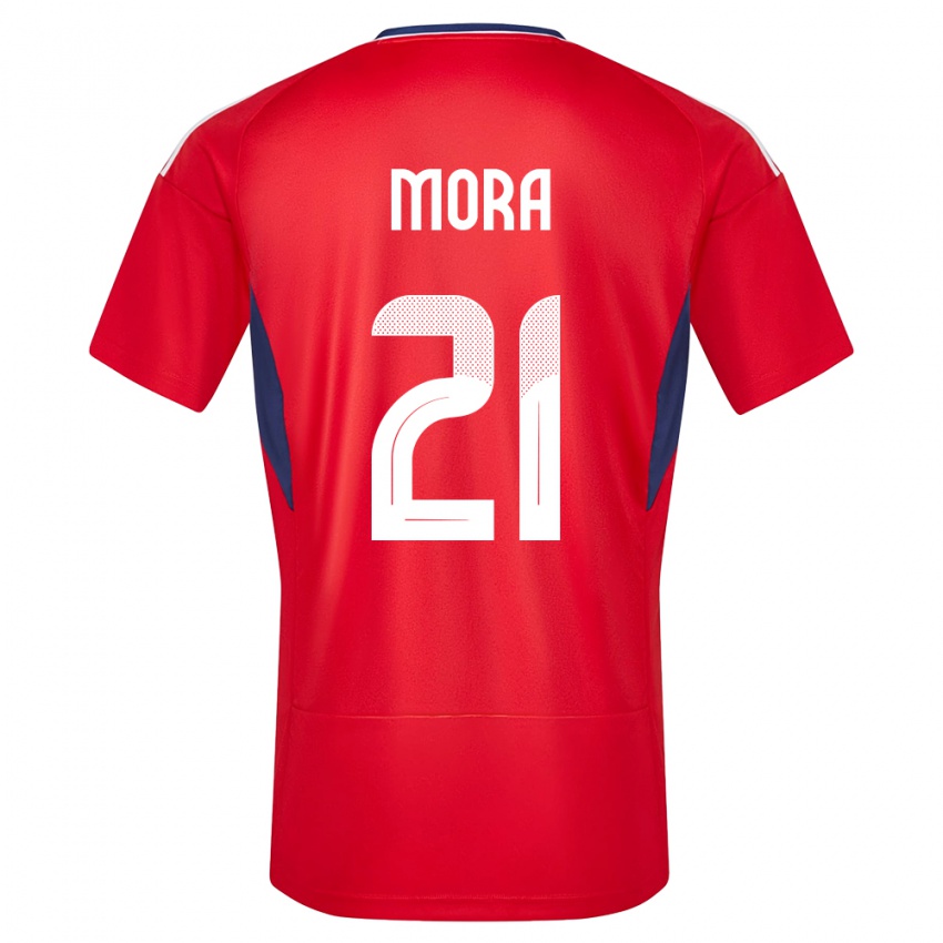 Niño Camiseta Costa Rica Carlos Mora #21 Rojo 1ª Equipación 24-26 La Camisa