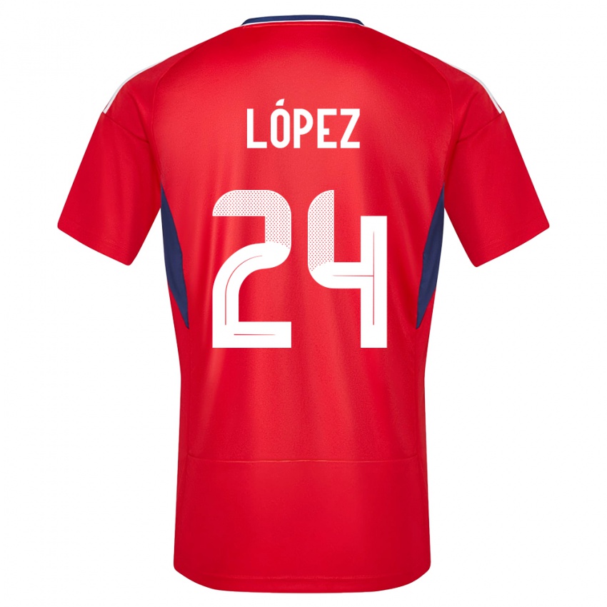 Niño Camiseta Costa Rica Douglas Lopez #24 Rojo 1ª Equipación 24-26 La Camisa