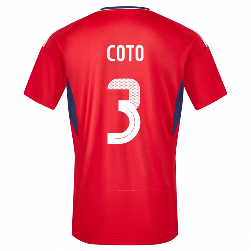 Niño Camiseta Costa Rica Maria Coto #3 Rojo 1ª Equipación 24-26 La Camisa
