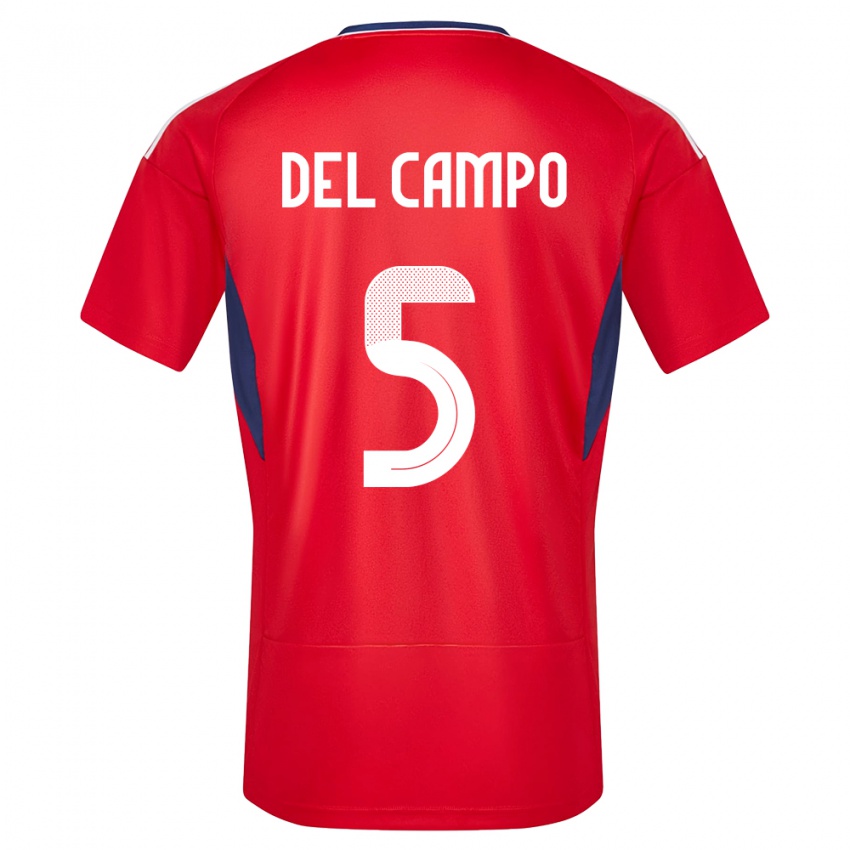 Niño Camiseta Costa Rica Valeria Del Campo #5 Rojo 1ª Equipación 24-26 La Camisa