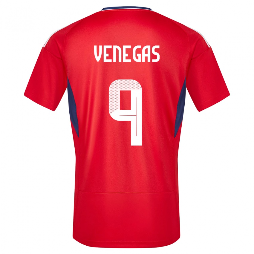 Niño Camiseta Costa Rica Carolina Venegas #9 Rojo 1ª Equipación 24-26 La Camisa