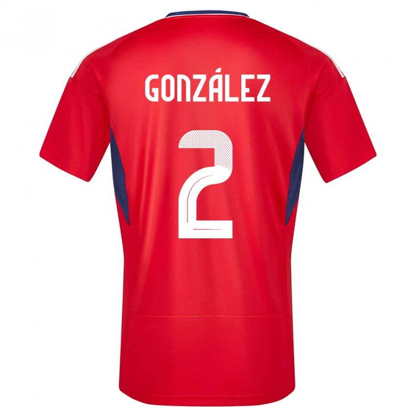 Niño Camiseta Costa Rica Julian Gonzalez #2 Rojo 1ª Equipación 24-26 La Camisa