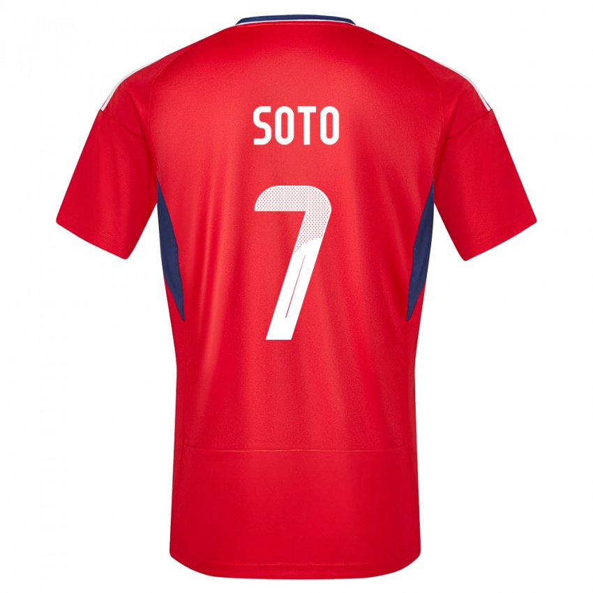Niño Camiseta Costa Rica Andrey Soto #7 Rojo 1ª Equipación 24-26 La Camisa