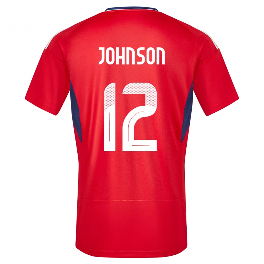 Niño Camiseta Costa Rica Shawn Johnson #12 Rojo 1ª Equipación 24-26 La Camisa