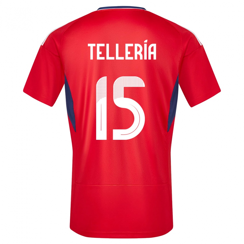 Niño Camiseta Costa Rica Jostin Telleria #15 Rojo 1ª Equipación 24-26 La Camisa