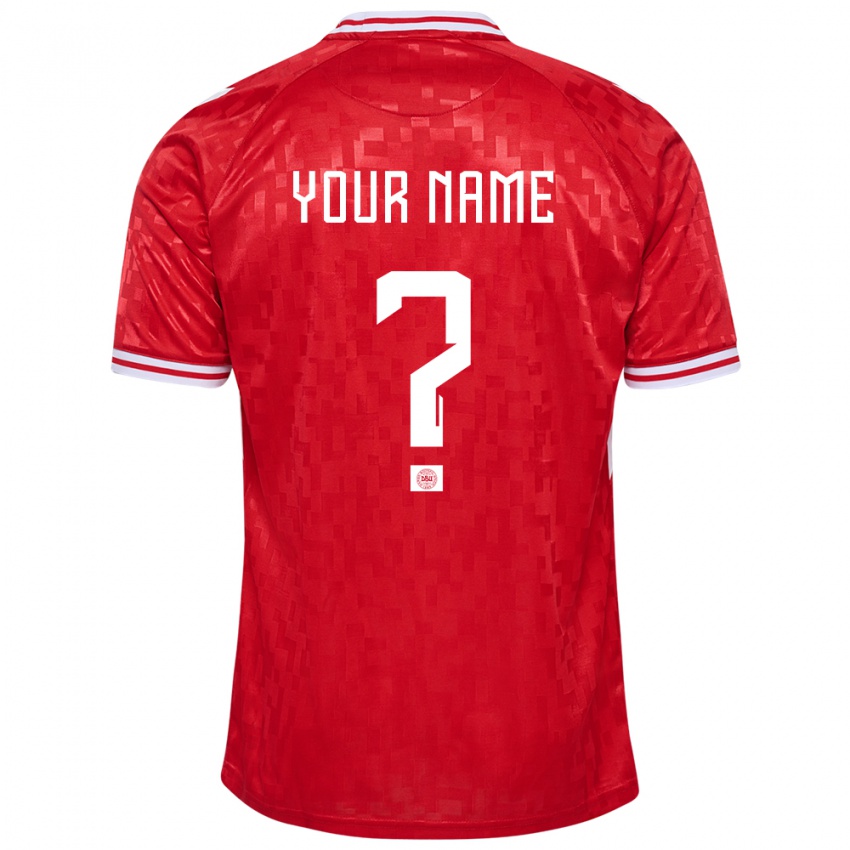 Niño Camiseta Dinamarca Su Nombre #0 Rojo 1ª Equipación 24-26 La Camisa