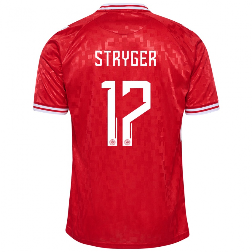 Niño Camiseta Dinamarca Jens Stryger Larsen #17 Rojo 1ª Equipación 24-26 La Camisa