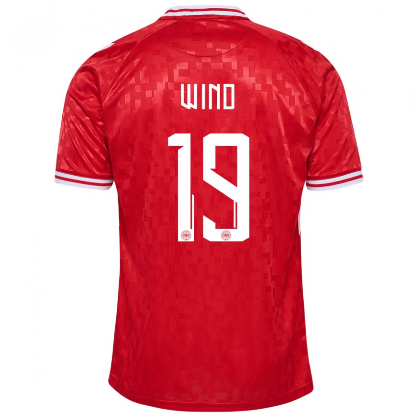Niño Camiseta Dinamarca Jonas Wind #19 Rojo 1ª Equipación 24-26 La Camisa