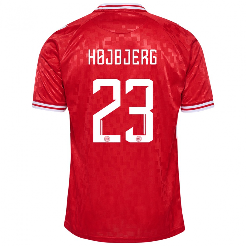 Niño Camiseta Dinamarca Pierre Emile Hojbjerg #23 Rojo 1ª Equipación 24-26 La Camisa