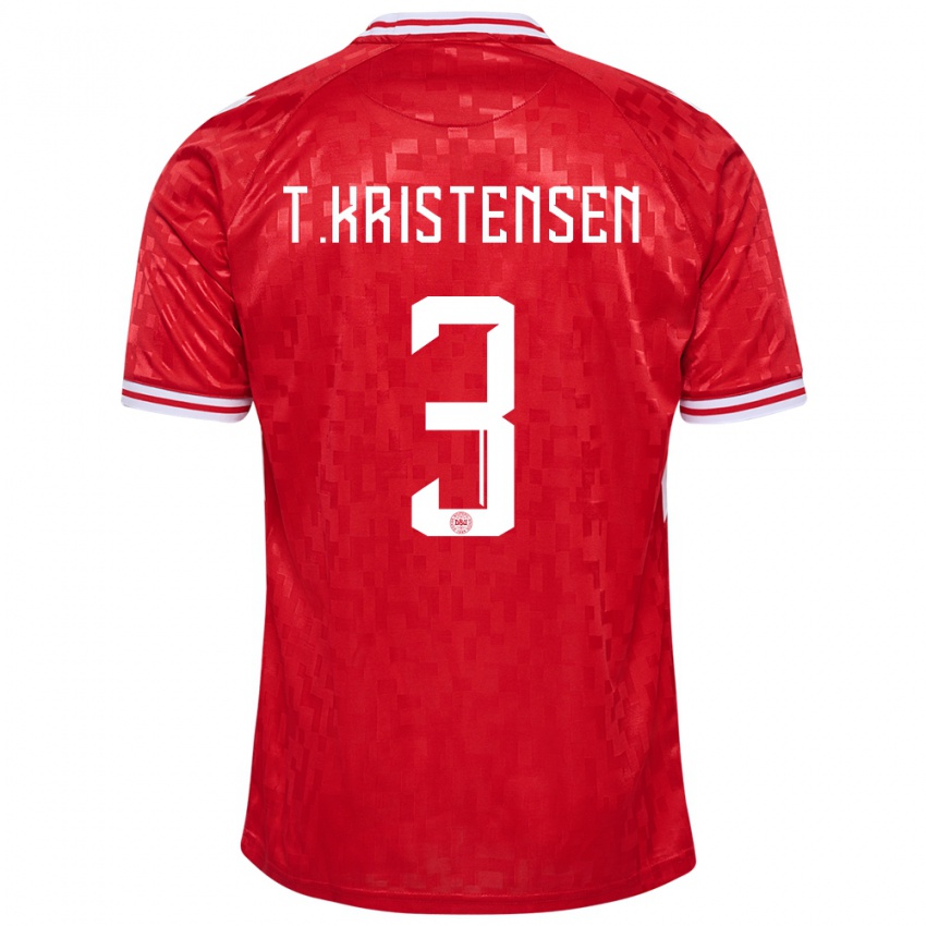 Niño Camiseta Dinamarca Thomas Kristensen #3 Rojo 1ª Equipación 24-26 La Camisa