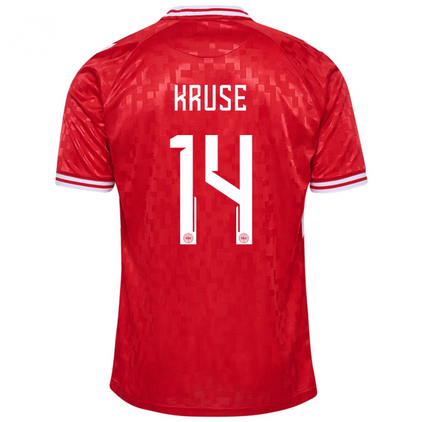 Niño Camiseta Dinamarca David Kruse #14 Rojo 1ª Equipación 24-26 La Camisa