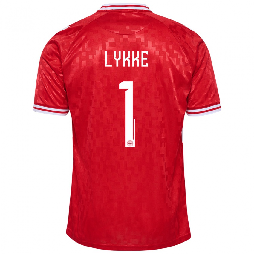 Niño Camiseta Dinamarca William Lykke #1 Rojo 1ª Equipación 24-26 La Camisa