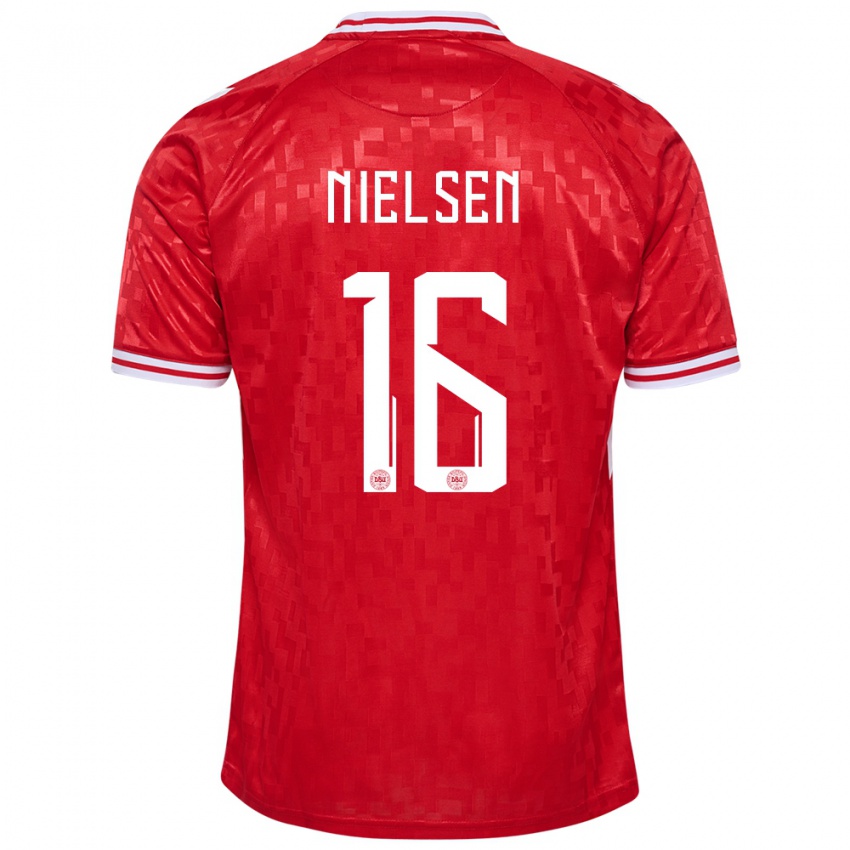 Niño Camiseta Dinamarca Magnus Nielsen #16 Rojo 1ª Equipación 24-26 La Camisa