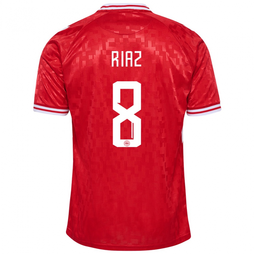 Niño Camiseta Dinamarca Danial Riaz #8 Rojo 1ª Equipación 24-26 La Camisa