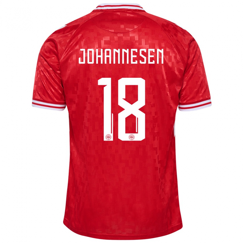 Niño Camiseta Dinamarca Sofus Johannesen #18 Rojo 1ª Equipación 24-26 La Camisa