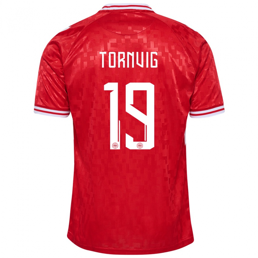 Niño Camiseta Dinamarca Nicolaj Tornvig #19 Rojo 1ª Equipación 24-26 La Camisa