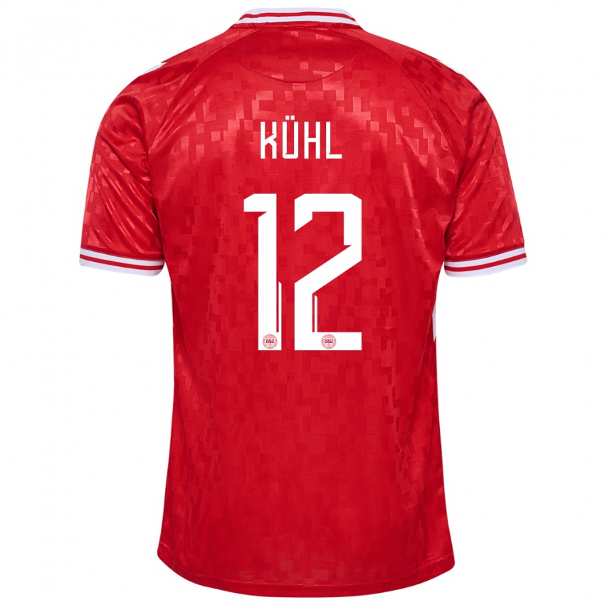 Niño Camiseta Dinamarca Kathrine Kuhl #12 Rojo 1ª Equipación 24-26 La Camisa