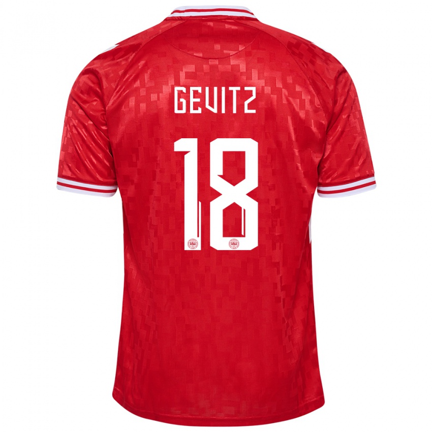 Niño Camiseta Dinamarca Luna Gevitz #18 Rojo 1ª Equipación 24-26 La Camisa