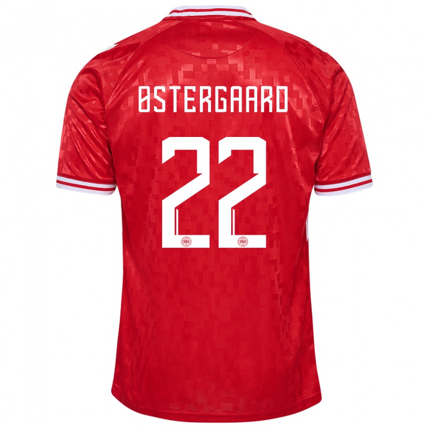 Niño Camiseta Dinamarca Maja Bay Ostergaard #22 Rojo 1ª Equipación 24-26 La Camisa