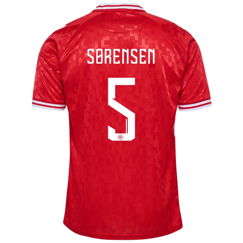 Niño Camiseta Dinamarca Simone Boye Sorensen #5 Rojo 1ª Equipación 24-26 La Camisa
