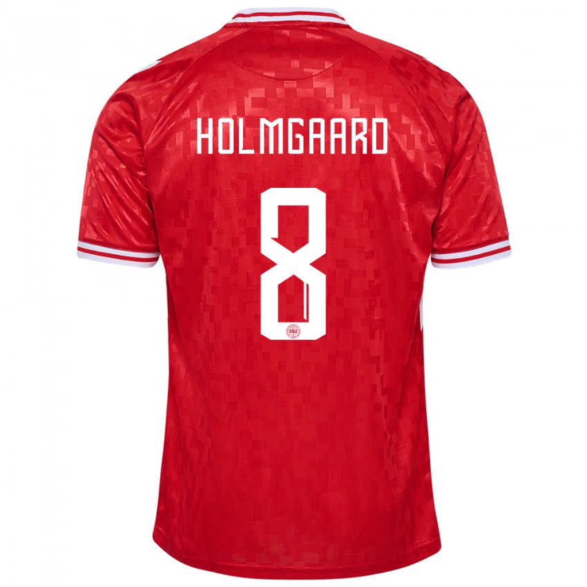 Niño Camiseta Dinamarca Sara Holmgaard #8 Rojo 1ª Equipación 24-26 La Camisa
