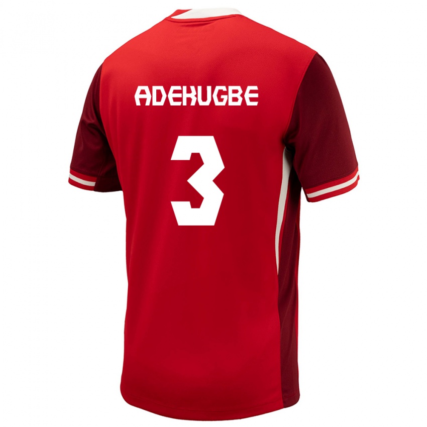 Niño Camiseta Canadá Samuel Adekugbe #3 Rojo 1ª Equipación 24-26 La Camisa