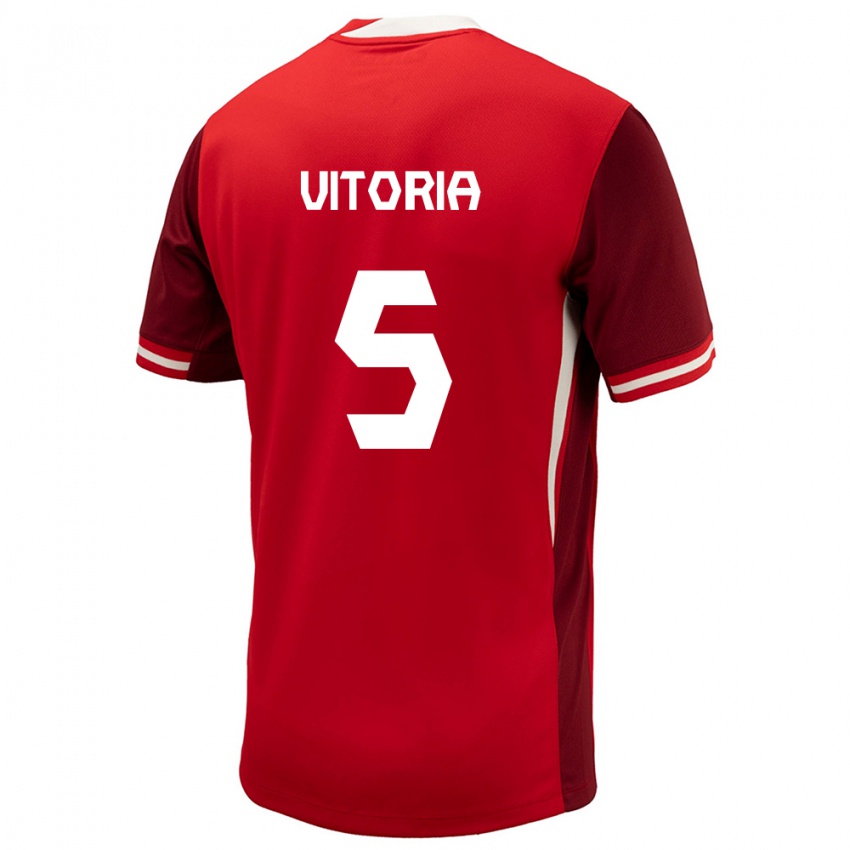 Niño Camiseta Canadá Steven Vitoria #5 Rojo 1ª Equipación 24-26 La Camisa