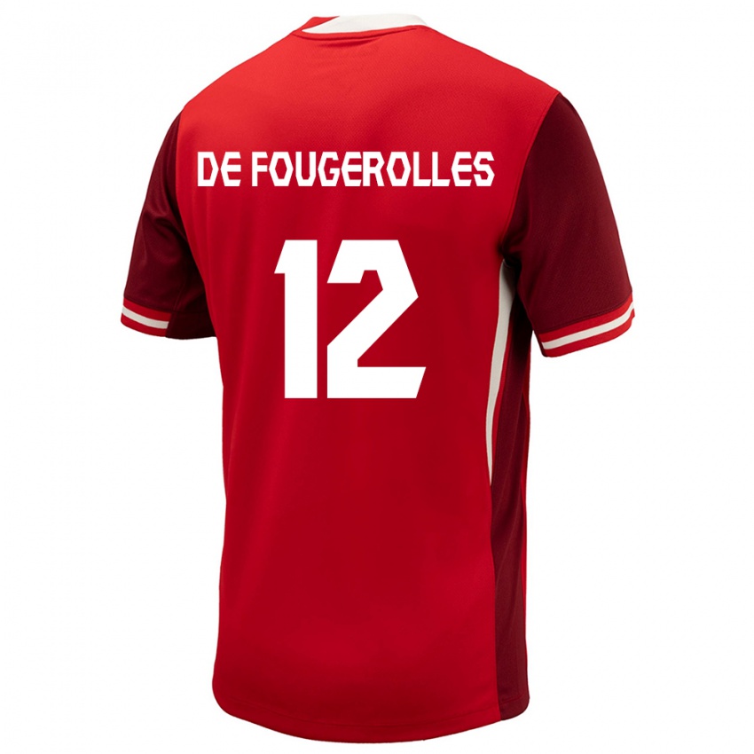 Niño Camiseta Canadá Luc De Fougerolles #12 Rojo 1ª Equipación 24-26 La Camisa