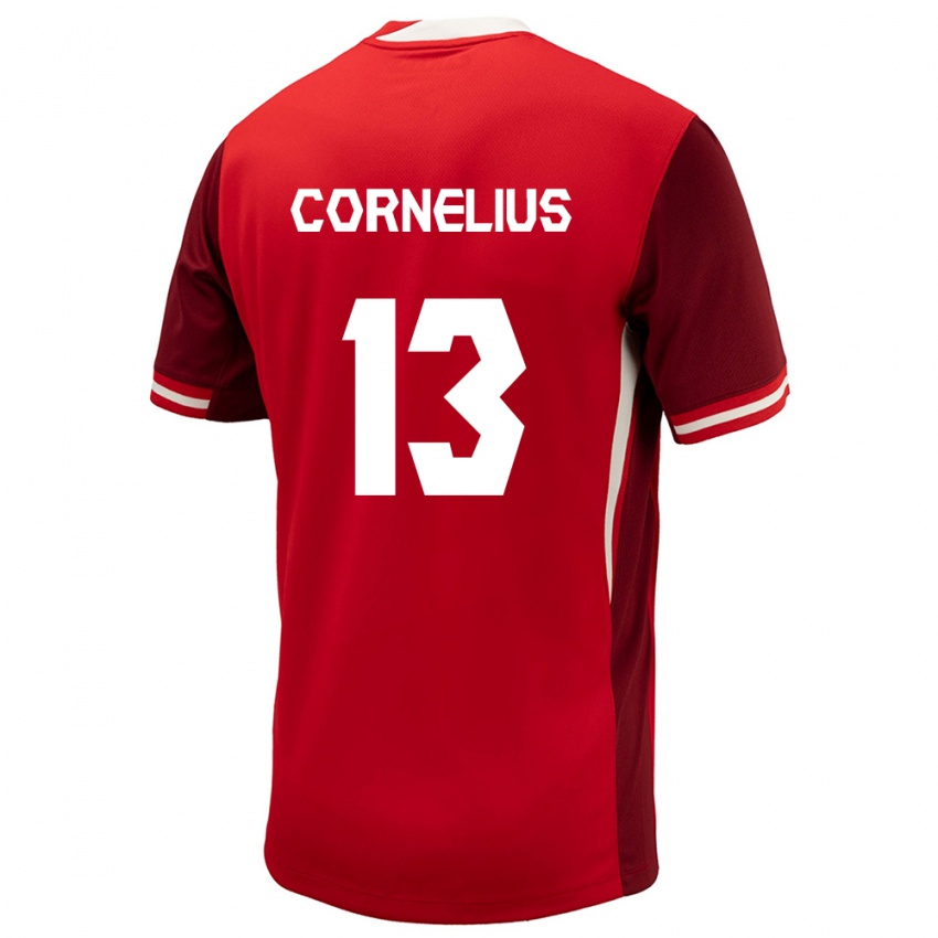 Niño Camiseta Canadá Derek Cornelius #13 Rojo 1ª Equipación 24-26 La Camisa