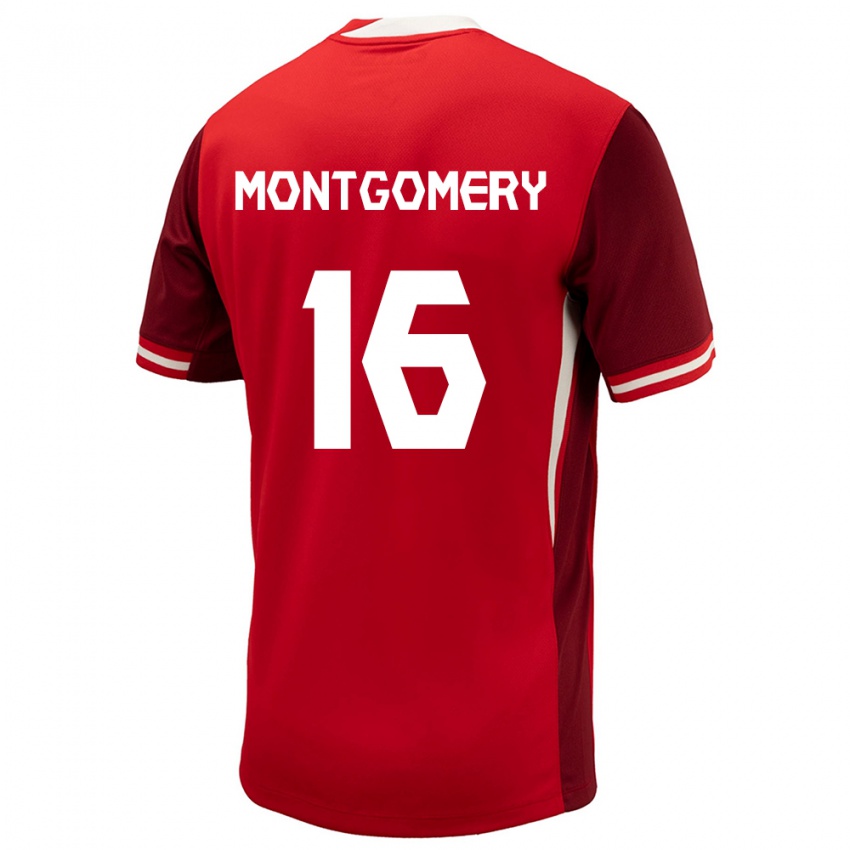 Niño Camiseta Canadá Callum Montgomery #16 Rojo 1ª Equipación 24-26 La Camisa
