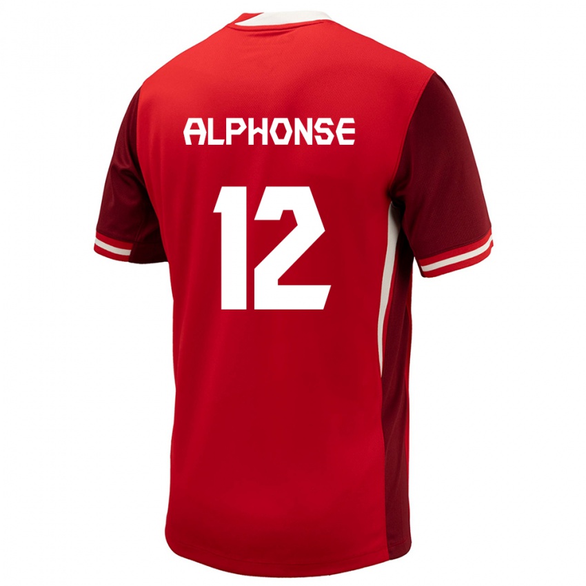 Niño Camiseta Canadá Jefferson Alphonse #12 Rojo 1ª Equipación 24-26 La Camisa