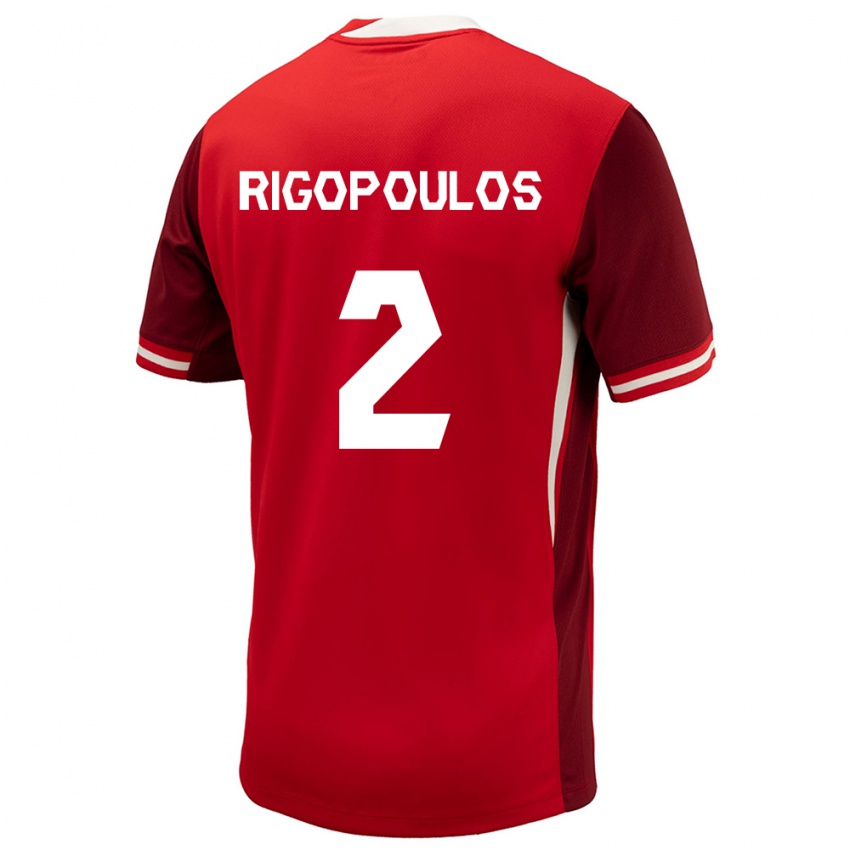 Niño Camiseta Canadá Theo Rigopoulos #2 Rojo 1ª Equipación 24-26 La Camisa