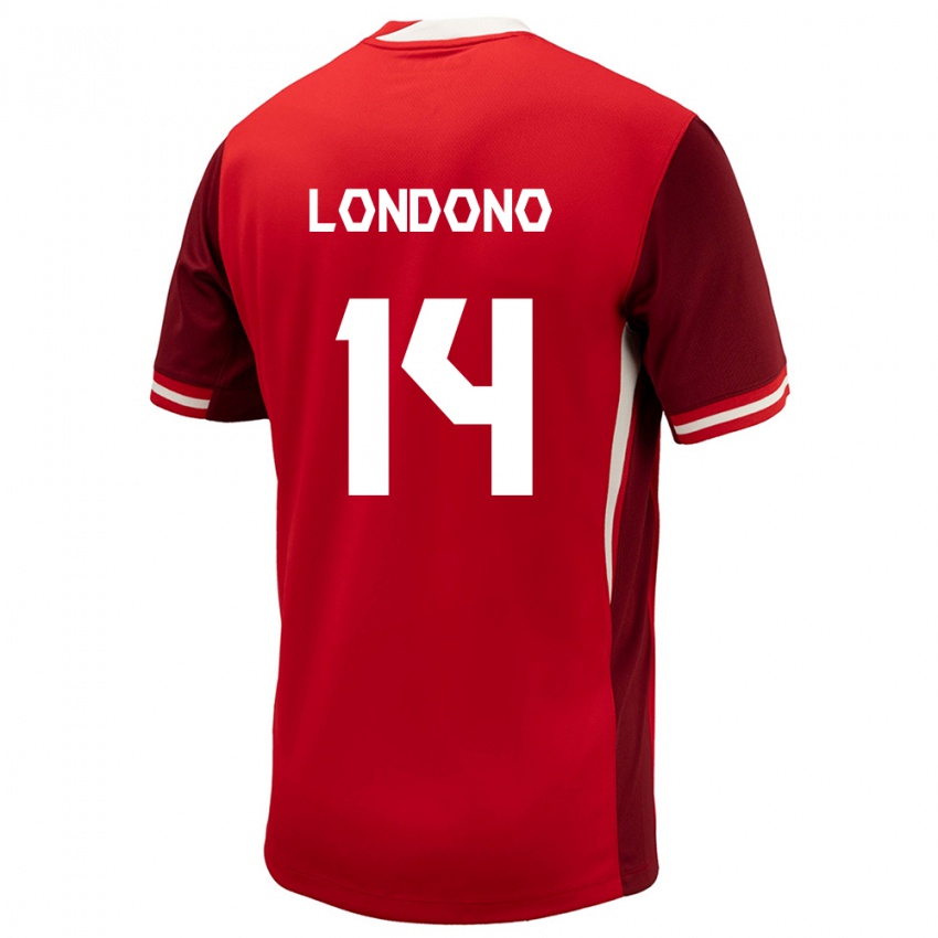 Niño Camiseta Canadá Tyler Londono #14 Rojo 1ª Equipación 24-26 La Camisa