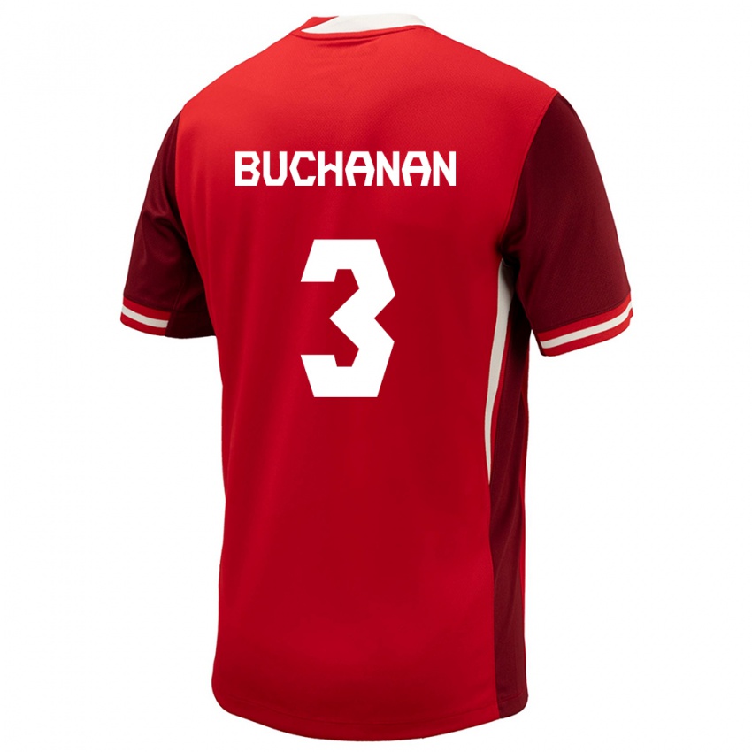 Niño Camiseta Canadá Kadeisha Buchanan #3 Rojo 1ª Equipación 24-26 La Camisa