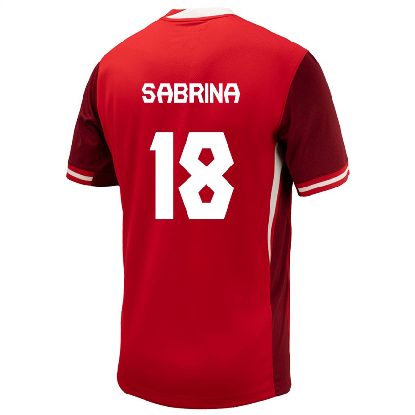 Niño Camiseta Canadá Sabrina D Angelo #18 Rojo 1ª Equipación 24-26 La Camisa