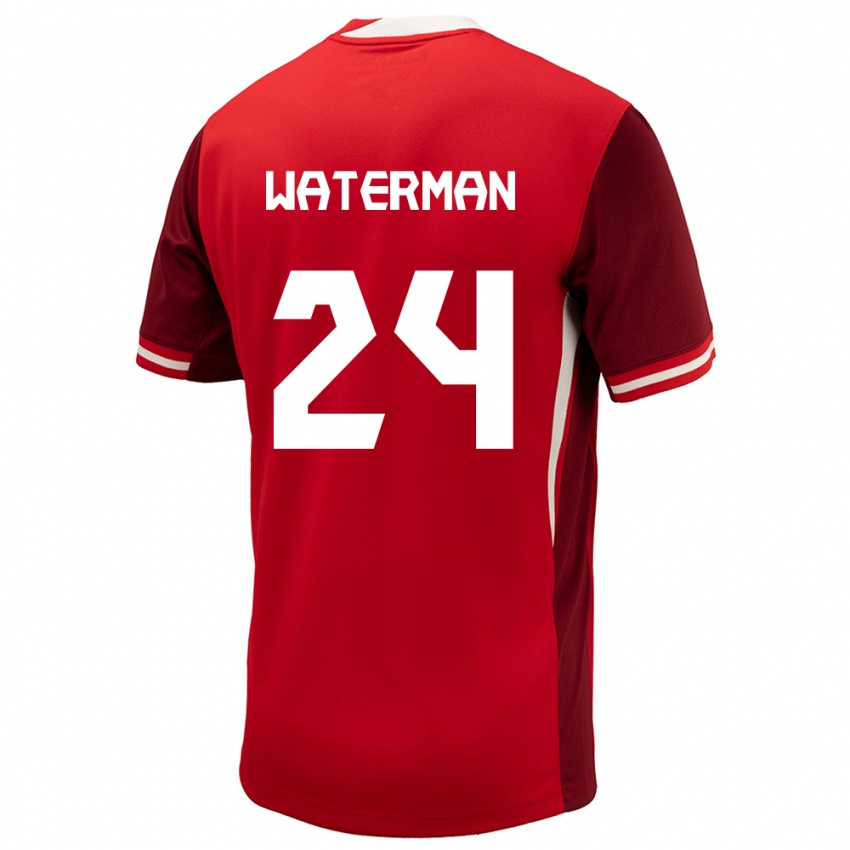 Niño Camiseta Canadá Joel Waterman #24 Rojo 1ª Equipación 24-26 La Camisa