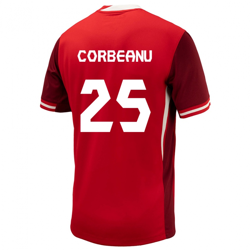 Niño Camiseta Canadá Theo Corbeanu #25 Rojo 1ª Equipación 24-26 La Camisa