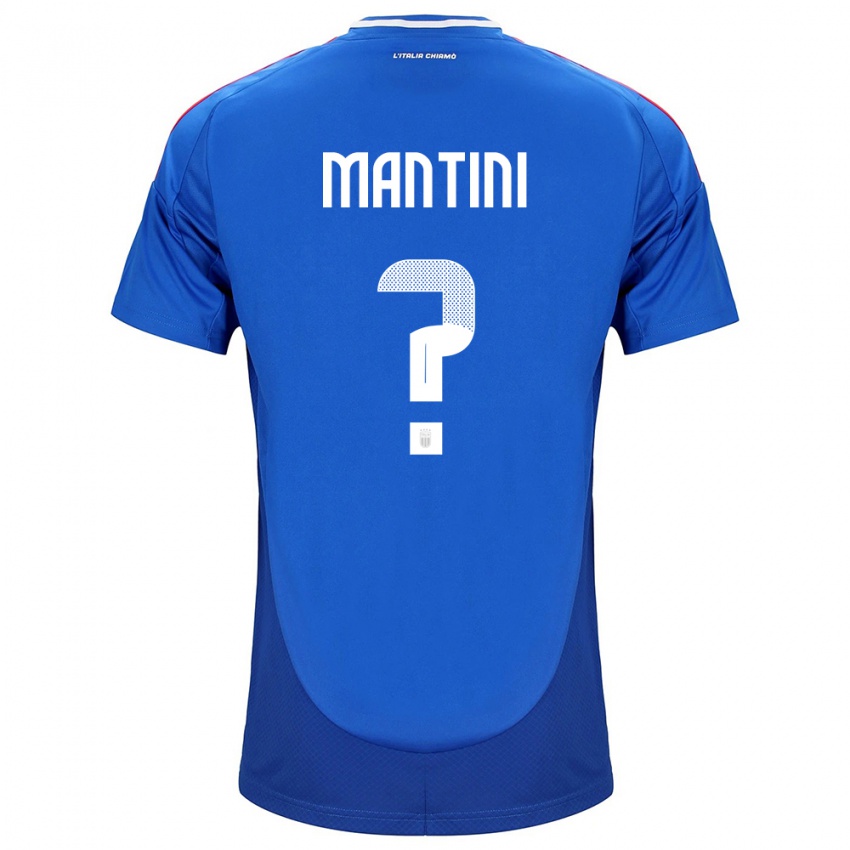 Niño Camiseta Italia Matteo Mantini #0 Azul 1ª Equipación 24-26 La Camisa