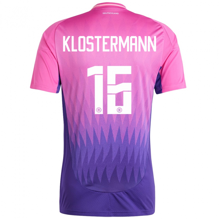 Niño Camiseta Alemania Lukas Klostermann #16 Rosado Morado 2ª Equipación 24-26 La Camisa
