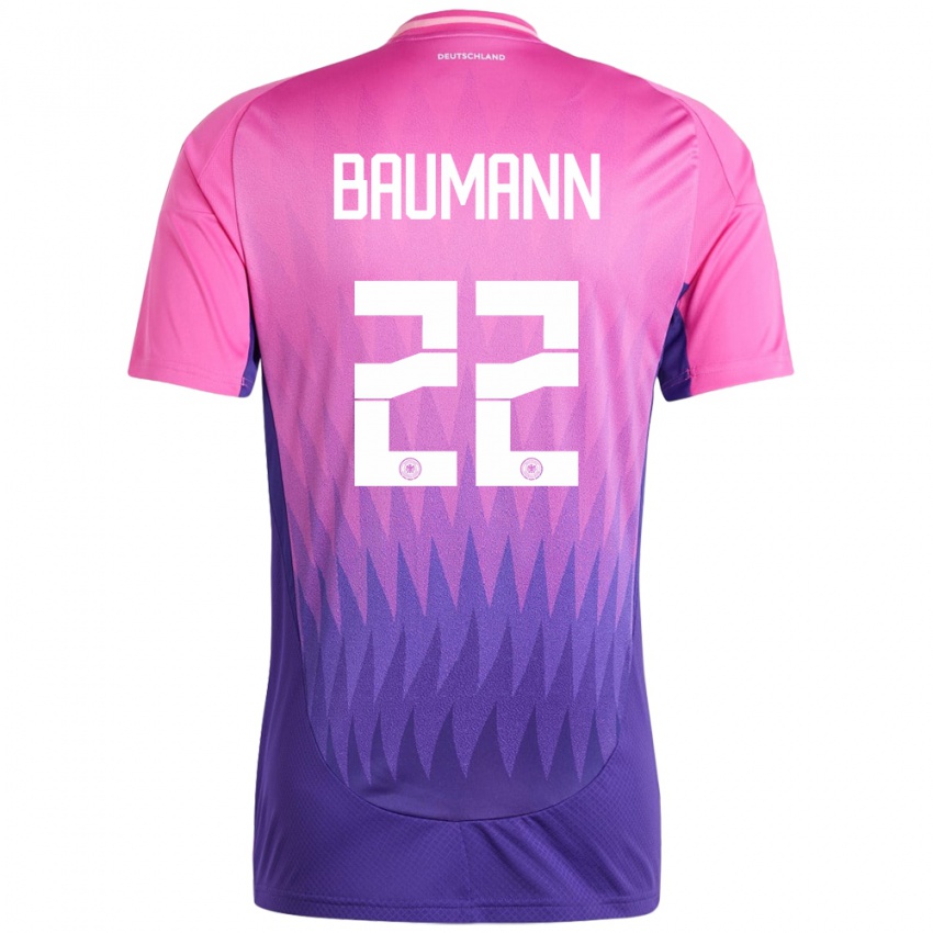 Niño Camiseta Alemania Oliver Baumann #22 Rosado Morado 2ª Equipación 24-26 La Camisa