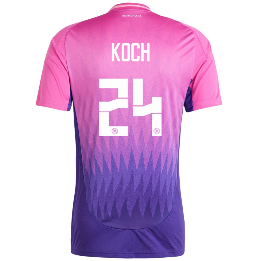 Niño Camiseta Alemania Robin Koch #24 Rosado Morado 2ª Equipación 24-26 La Camisa