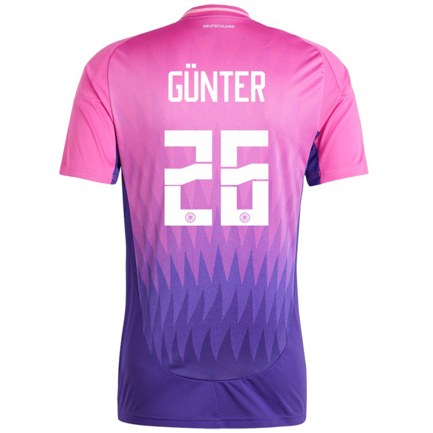 Niño Camiseta Alemania Christian Günter #26 Rosado Morado 2ª Equipación 24-26 La Camisa